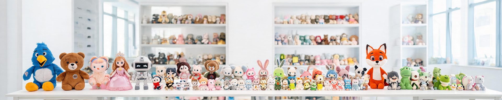 Collection of custom plush mascot and character samples