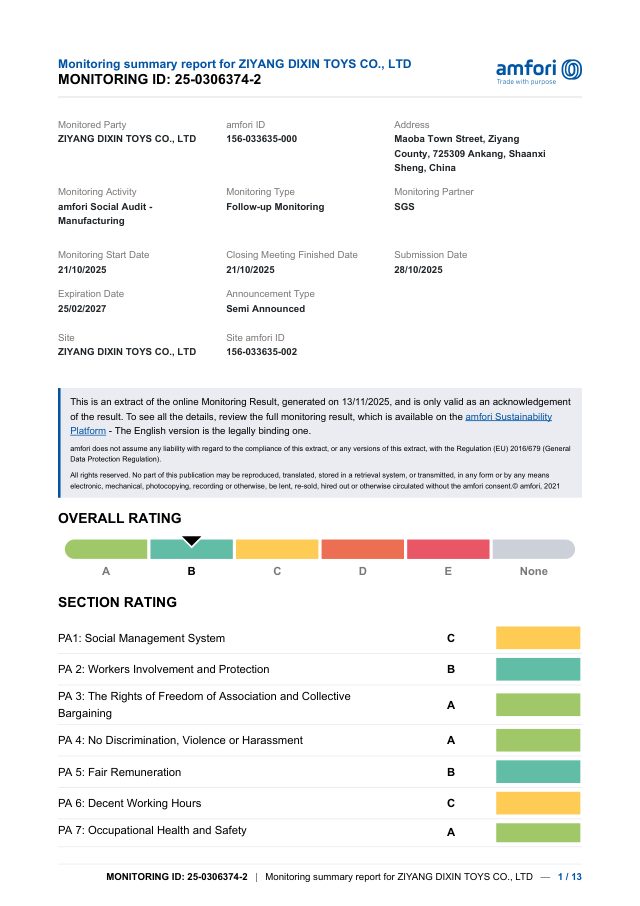 BSCI Audit Report 2026 — Ziyang Dixin